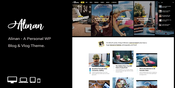 Alinan WP – A Personal WordPress Blog and Vlog Theme